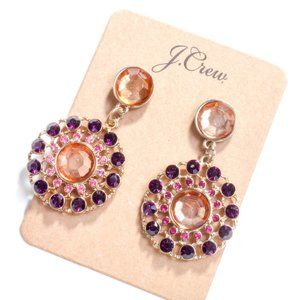 Jcrew purple stone crystal ststement earrings